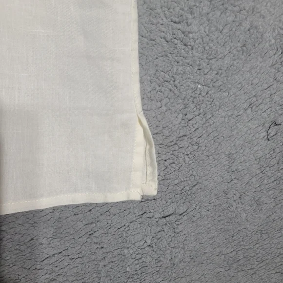 *$$$ DROP* LINEN White  Short Sleeve Shirt. Brand INSERCH - Picture 7 of 13
